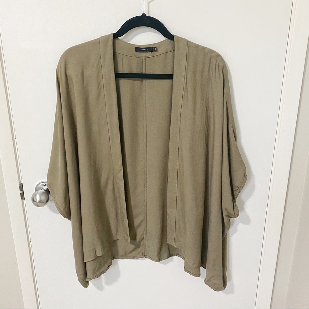 Aritzia Talula Fawkner Kimono Blouse Olive Green size S/M